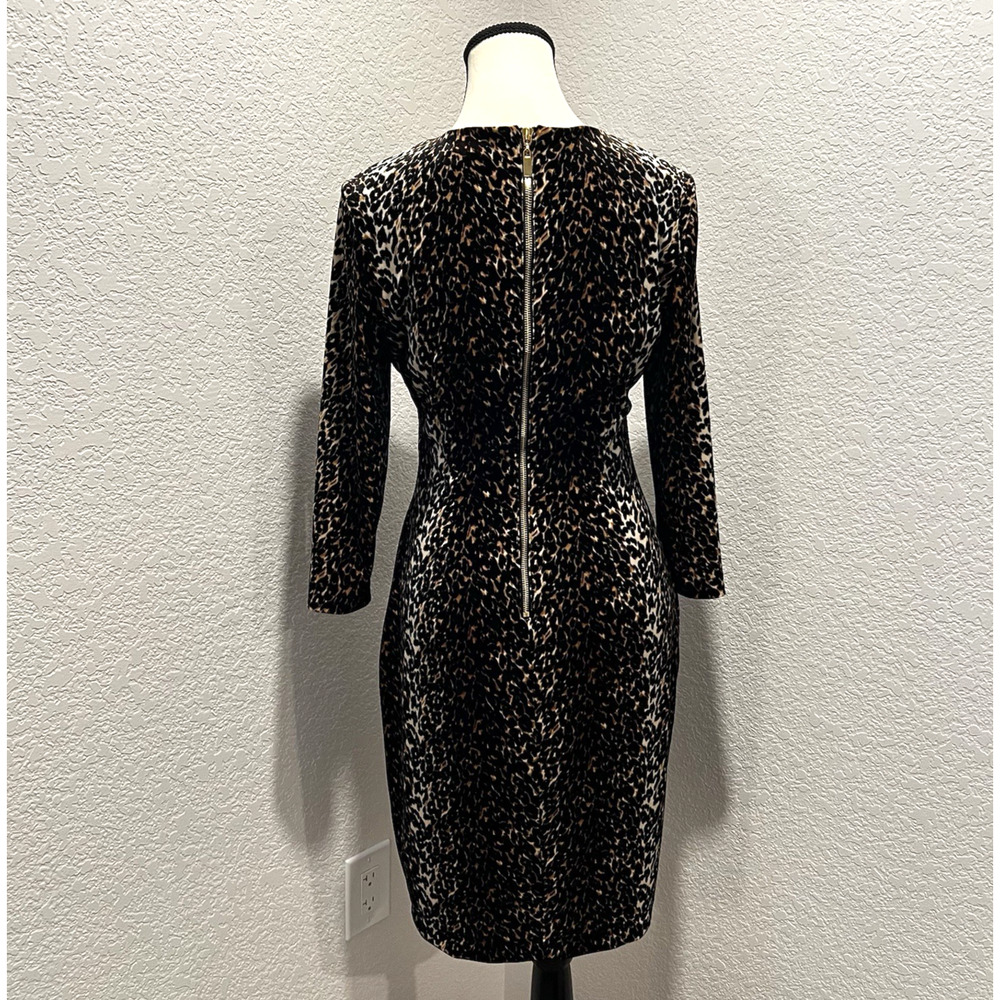 Cache Velvet Leopard Print Keyhole Bodycon Long S… - image 4
